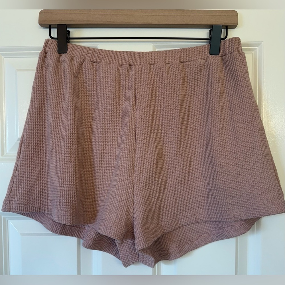 Lovers & Friends Dusty Rose/ Pink Waffle Knit Lounge Set Size Medium - Picture 6 of 14